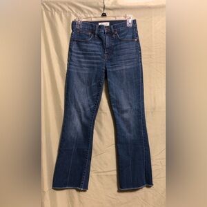 A Madewell Indigo Cali Demi Boot Denim Jeans